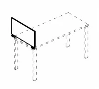 Экран настольный боковой/промежуточный ДСП с кронштейнами А4 Б 853 БП