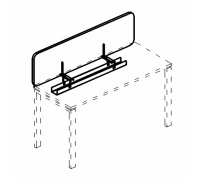 Экран настольный фронтальный тканевый с мягким наполнителем с кабель-каналом для стола 140 А4 Б 877 С