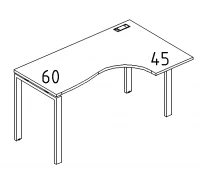 Стол эргономичный правый "Классика" на металлокаркасе UNO А4 Б1 036 БП