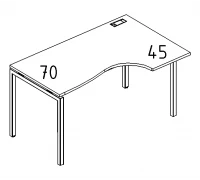 Стол эргономичный правый "Классика" на металлокаркасе DUE А4 Б2 042 БП