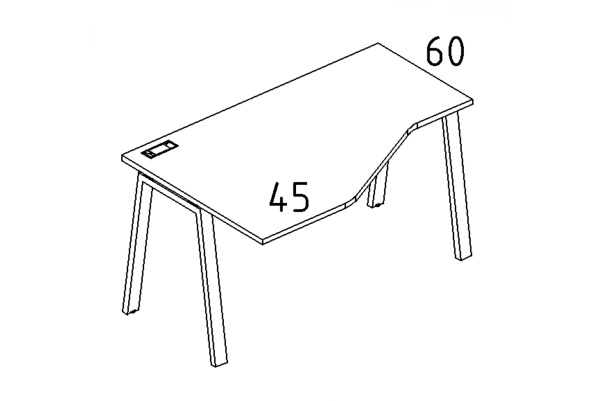 Стол эргономичный левый "Техно" на металлокаркасе TRE А4 Б3 053 БП