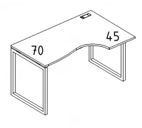 Стол эргономичный правый на металлокаркасе QUATTRO "Классика" А4 Б4 042 БП