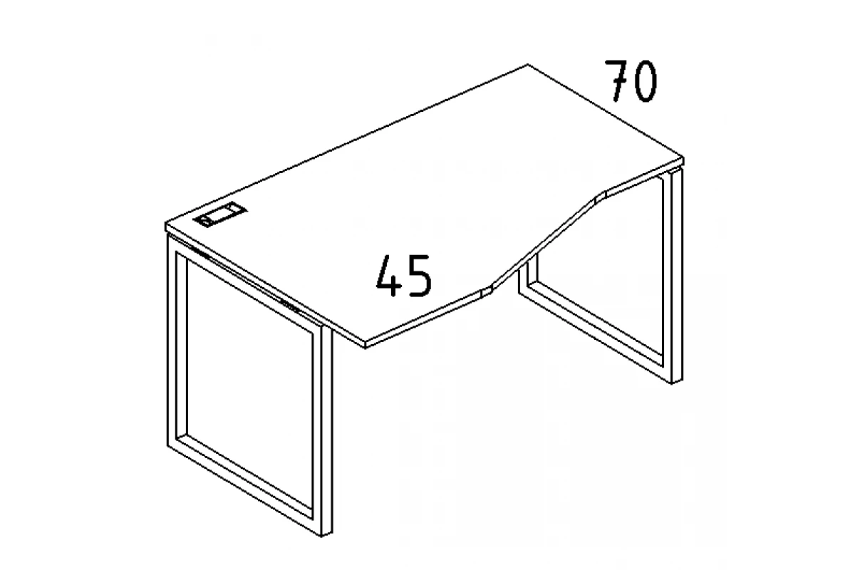 Стол эргономичный левый "Техно" на металлокаркасе QUATTRO А4 Б4 065 БП