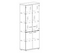 Шкаф для документов со стеклянными прозрачными дверьми А4 9379 БП