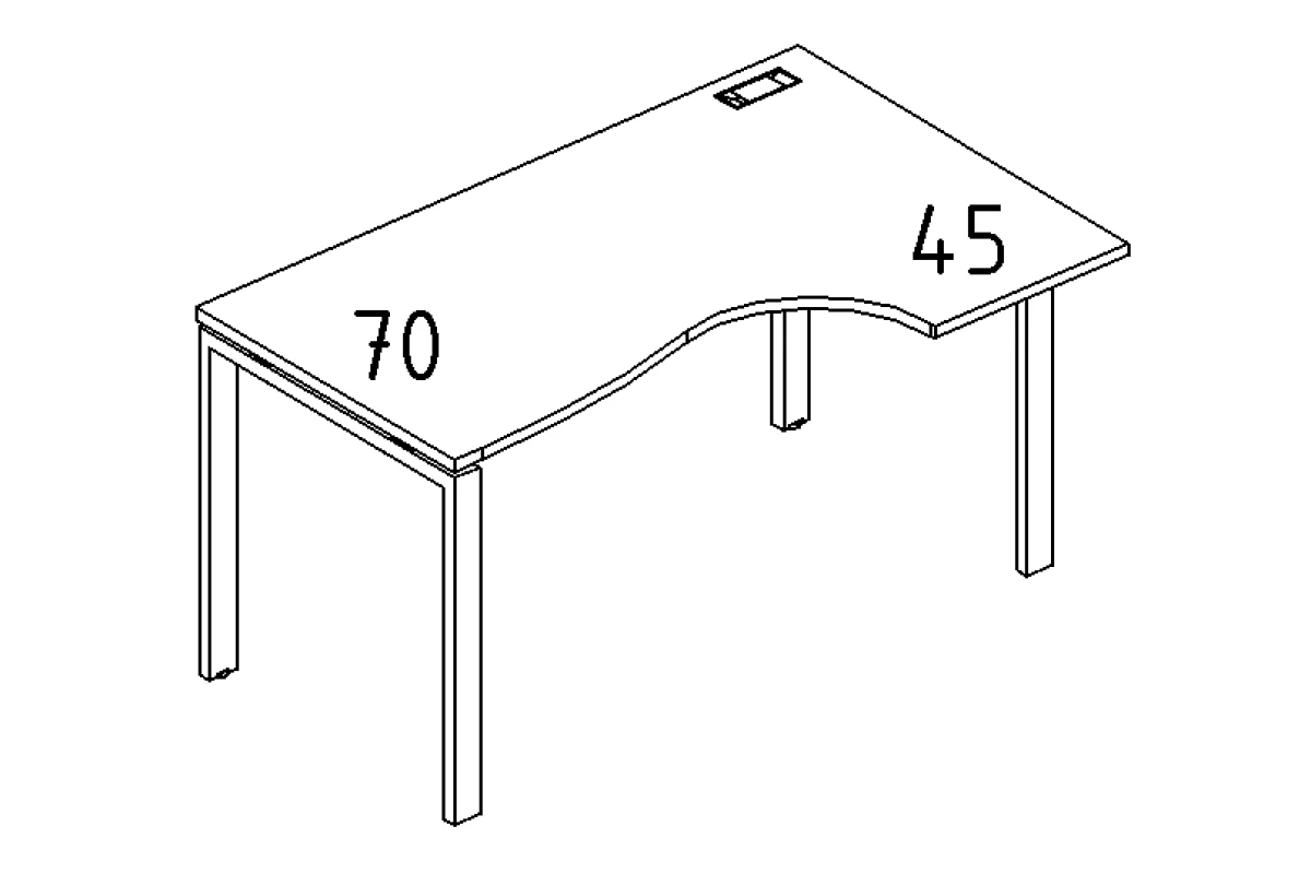 Стол эргономичный правый "Классика" на металлокаркасе UNO А4 Б1 042 БП