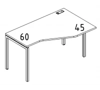 Стол эргономичный правый "Техно" на металлокаркасе DUE А4 Б2 056 БП