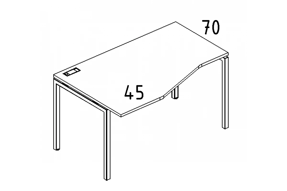 Стол эргономичный левый "Техно" на металлокаркасе DUE А4 Б2 061 БП