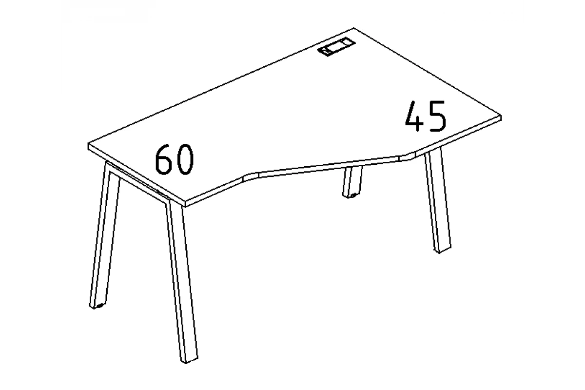 Стол эргономичный правый "Техно" на металлокаркасе TRE А4 Б3 052 БП