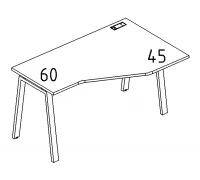 Стол эргономичный правый "Техно" на металлокаркасе TRE А4 Б3 052 БП