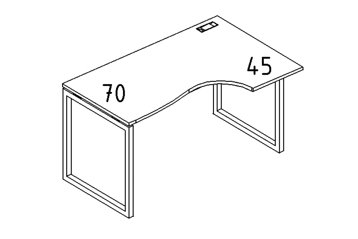 Стол эргономичный правый "Классика" на металлокаркасе QUATTRO А4 Б4 046 БП