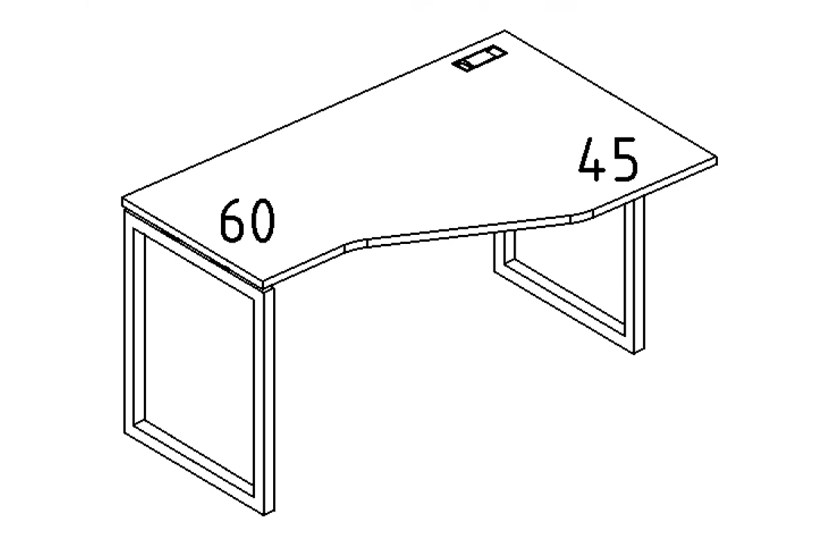 Стол эргономичный правый "Техно" на металлокаркасе QUATTRO А4 Б4 056 БП