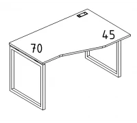 Стол эргономичный правый "Техно" на металлокаркасе QUATTRO А4 Б4 066 БП