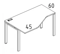 Стол эргономичный левый "Техно" на металлокаркасе UNO А4 Б1 053 БП