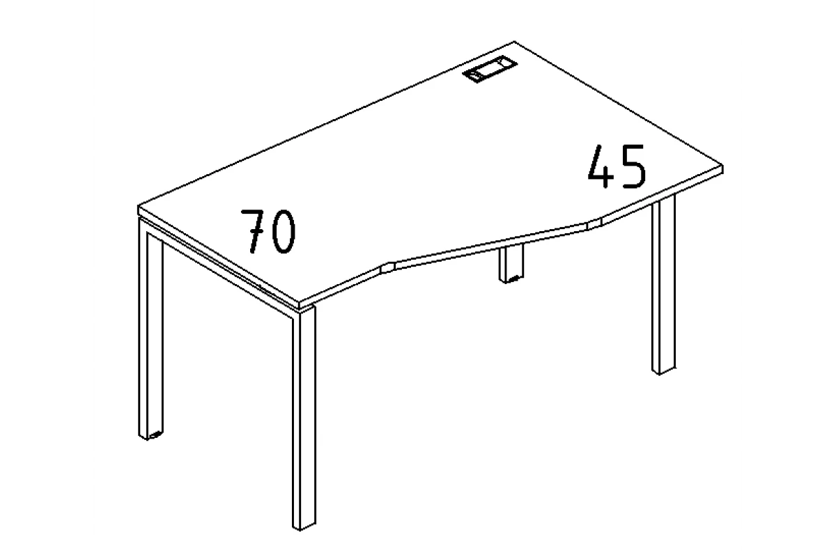 Стол эргономичный правый "Техно" на металлокаркасе UNO А4 Б1 066 БП