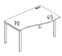 Стол эргономичный правый "Техно" на металлокаркасе UNO А4 Б1 066 БП