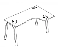 Стол эргономичный правый "Классика" на металлокаркасе TRE А4 Б3 032 БП