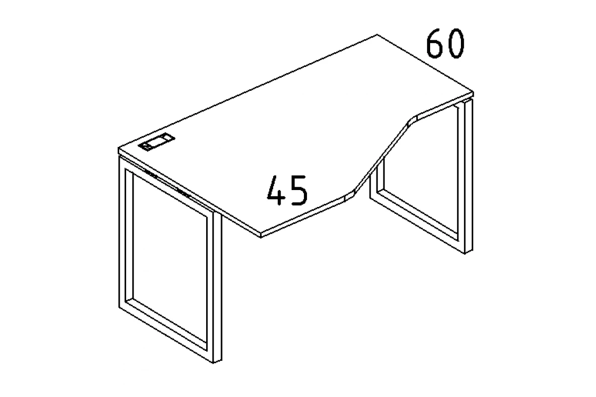 Стол эргономичный левый "Техно" на металлокаркасе QUATTRO А4 Б4 051 БП