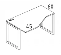 Стол эргономичный левый "Техно" на металлокаркасе QUATTRO А4 Б4 053 БП