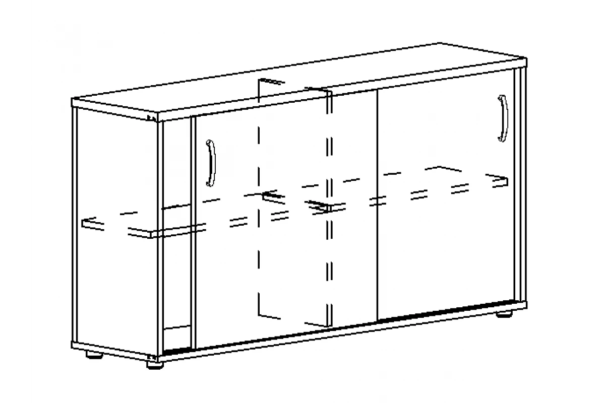 Шкаф-купе низкий (для 2-х столов 80) А4 332 БП