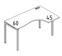 Стол эргономичный правый "Классика" на металлокаркасе DUE А4 Б2 034 БП