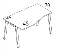 Стол эргономичный левый "Техно" на металлокаркасе TRE А4 Б3 065 БП