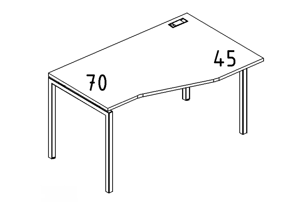 Стол эргономичный правый "Техно" на металлокаркасе DUE А4 Б2 062 БП