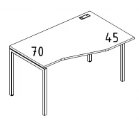 Стол эргономичный правый "Техно" на металлокаркасе DUE А4 Б2 062 БП