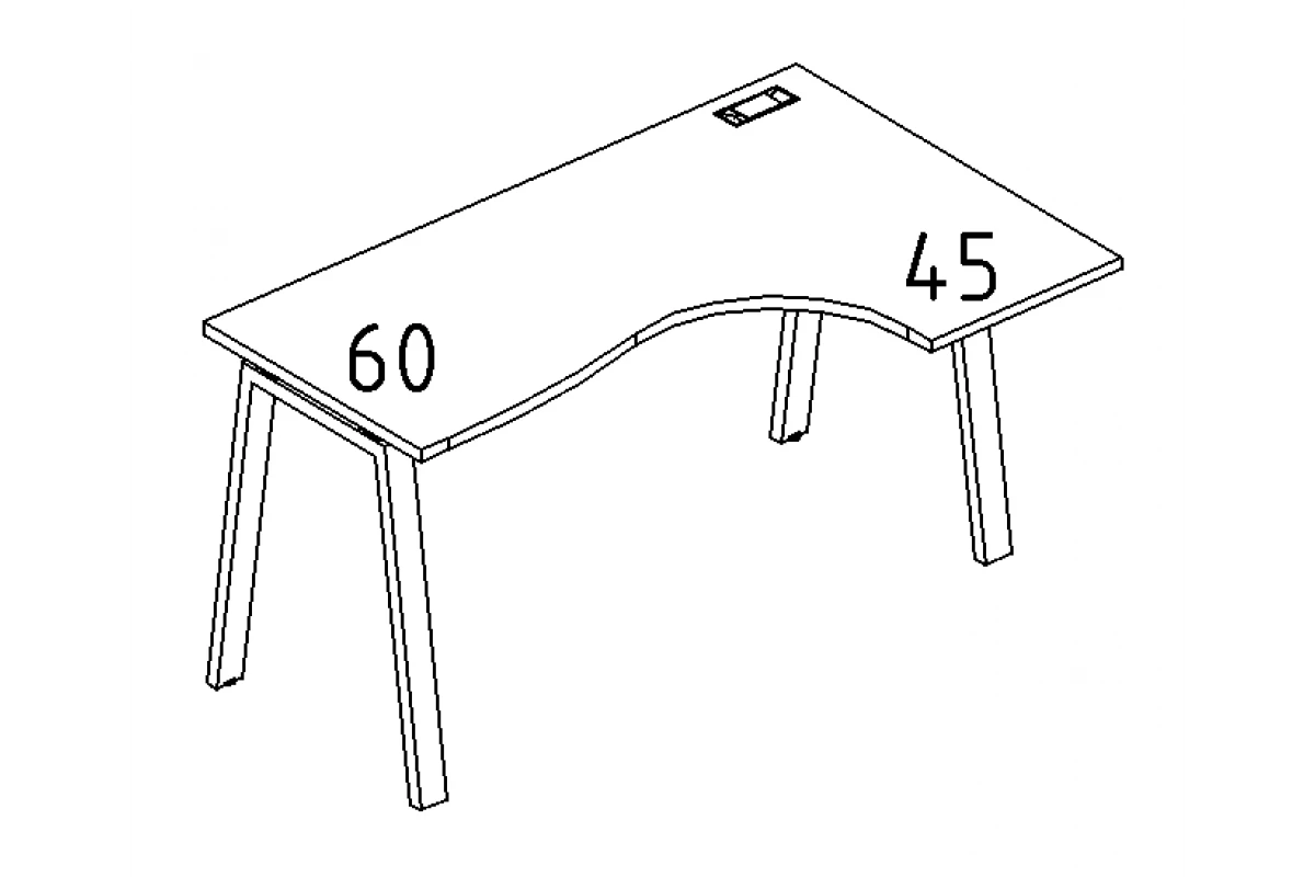 Стол эргономичный правый "Классика" на металлокаркасе TRE А4 Б3 036 БП