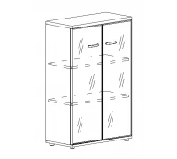 Шкаф средний со стеклом в алюминиевой рамке А4 9367 БП