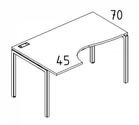 Стол эргономичный левый "Классика" на металлокаркасе DUE А4 Б2 045 БП