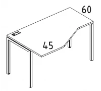 Стол эргономичный левый "Техно" на металлокаркасе DUE А4 Б2 053 БП
