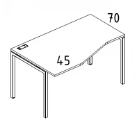 Стол эргономичный левый "Техно" на металлокаркасе DUE А4 Б2 065 БП