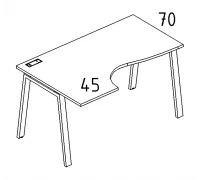 Стол эргономичный левый "Классика" на металлокаркасе TRE А4 Б3 045 БП