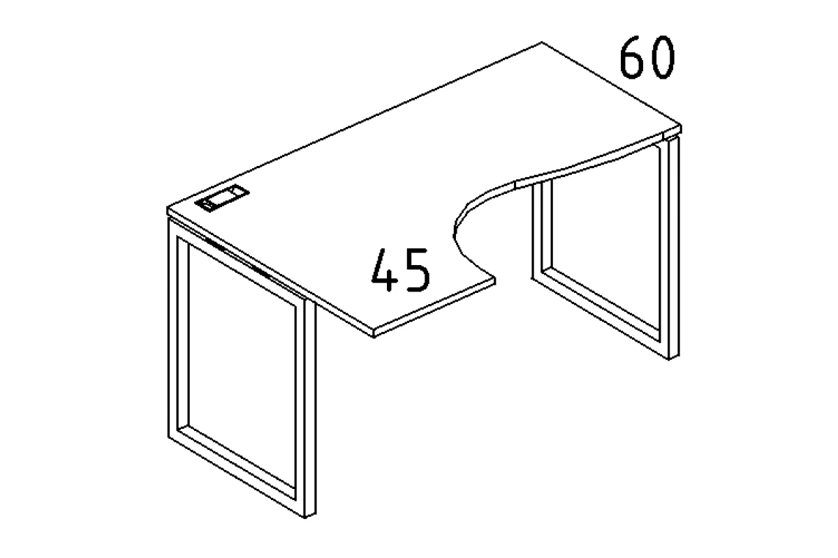 Стол эргономичный левый "Классика" на металлокаркасе QUATTRO А4 Б4 035 БП