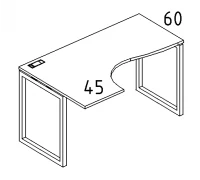 Стол эргономичный левый "Классика" на металлокаркасе QUATTRO А4 Б4 035 БП