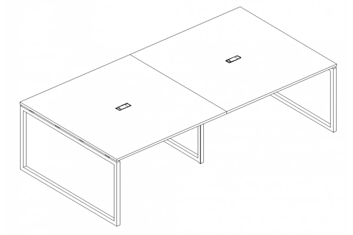 Стол для переговоров на металлокаркасе QUATTRO А4 Б4 136-2 БП