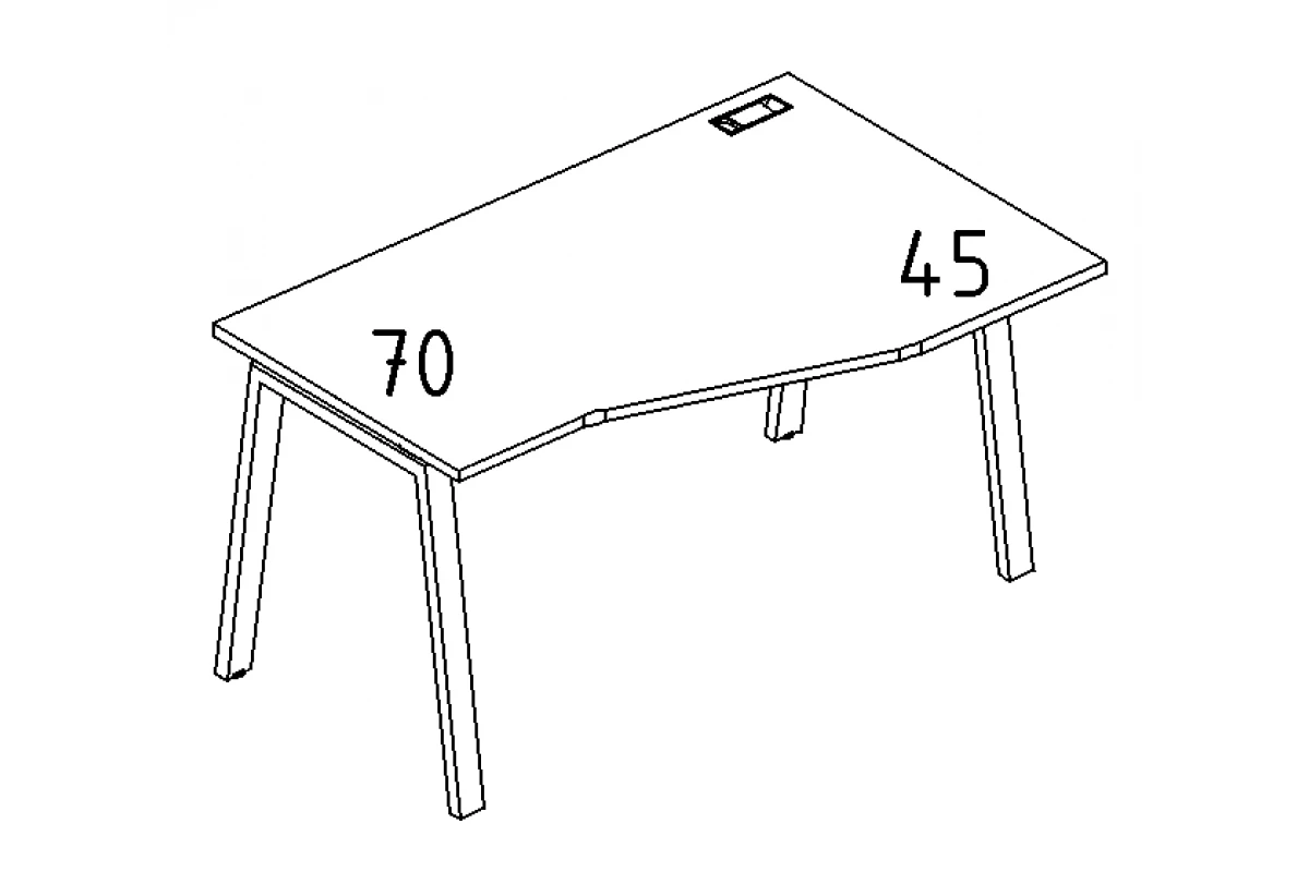 Стол эргономичный правый "Техно" на металлокаркасе TRE А4 Б3 066 БП