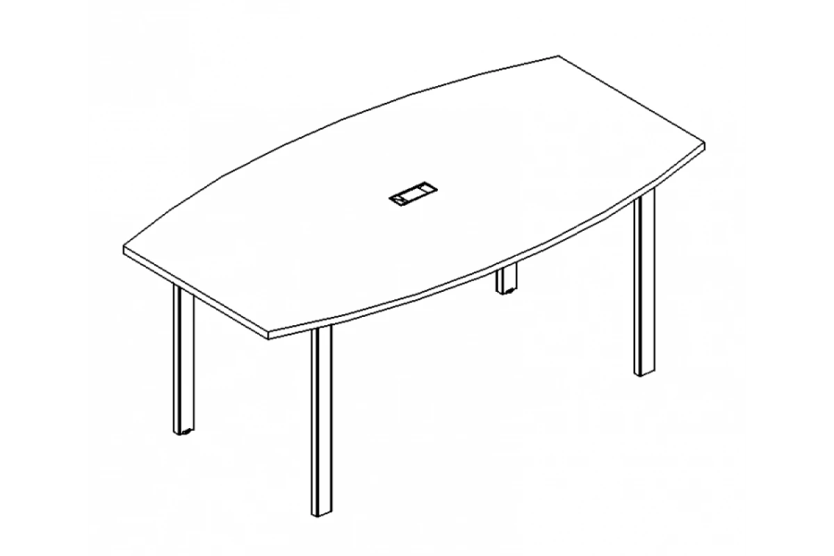 Стол для переговоров фигурный на металлокаркасе UNO А4 Б1 112 БП