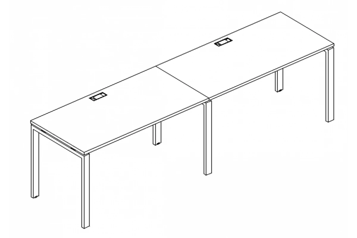 Рабочая станция на металлокаркасе UNO (2х140) А4 Б1 004-2 БП