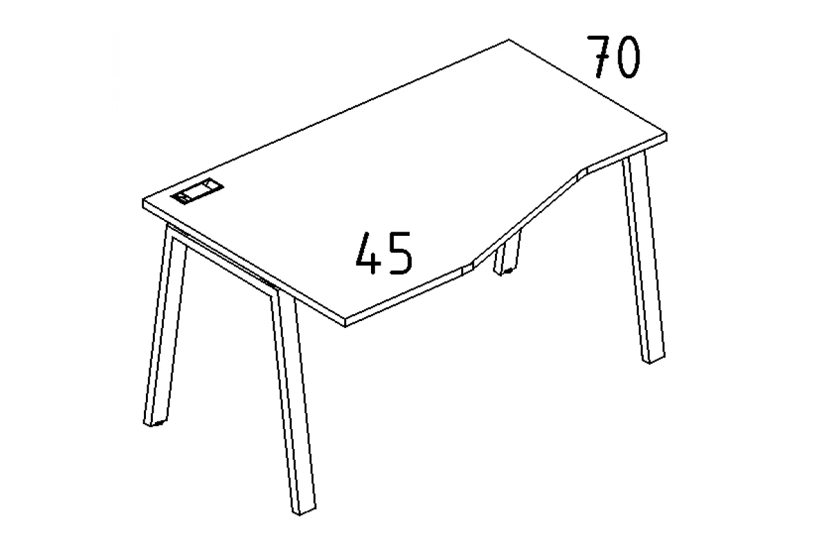 Стол эргономичный левый "Техно" на металлокаркасе TRE А4 Б3 063 БП
