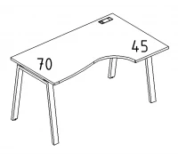 Стол эргономичный правый "Классика" на металлокаркасе TRE А4 Б3 046 БП