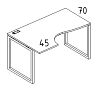 Стол эргономичный левый "Классика" на металлокаркасе QUATTRO А4 Б4 043 БП