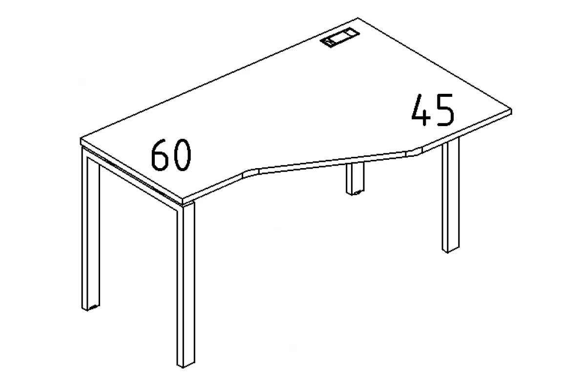 Стол эргономичный правый "Техно" на металлокаркасе UNO А4 Б1 052 БП