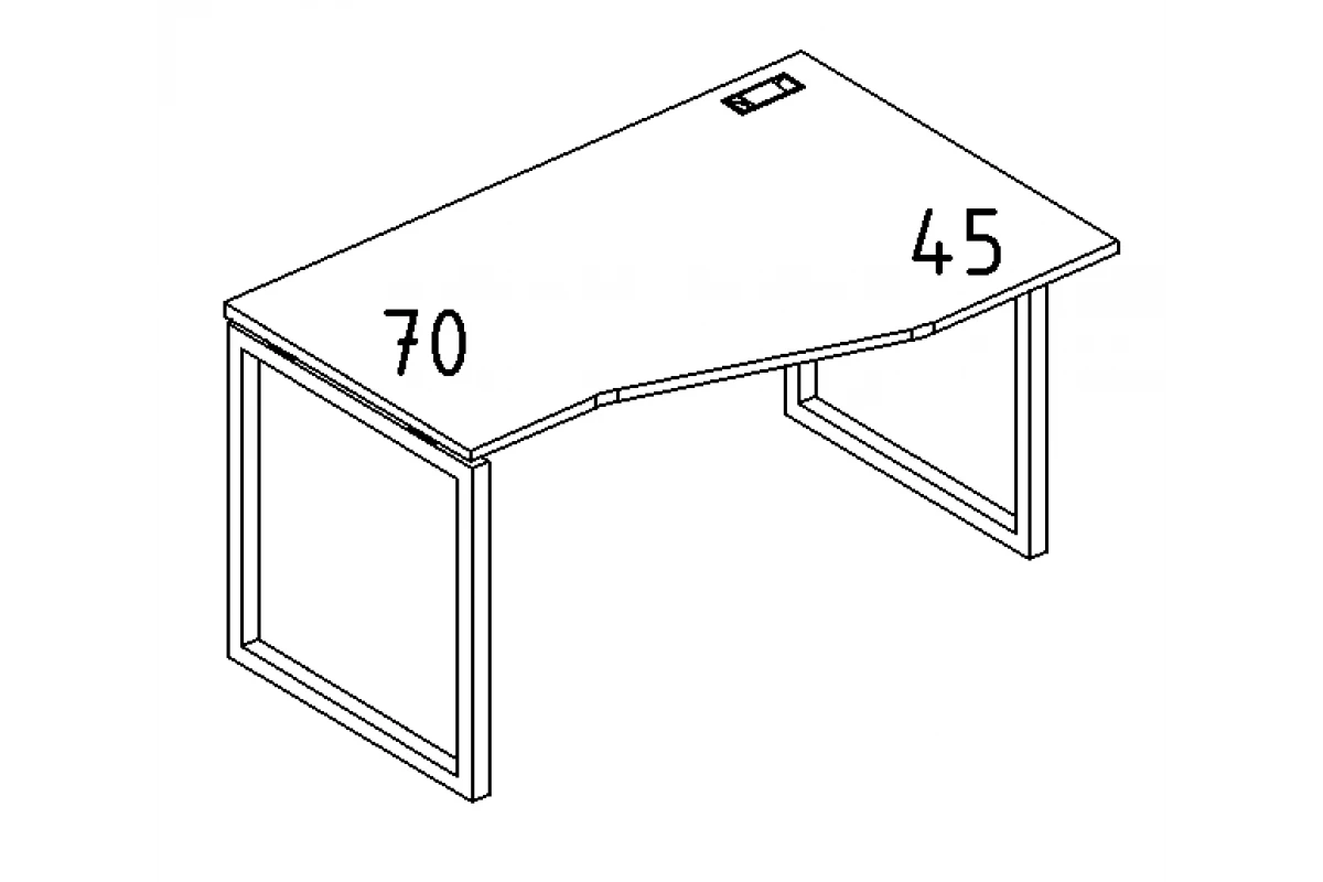 Стол эргономичный правый "Техно" на металлокаркасе QUATTRO А4 Б4 064 БП