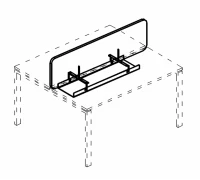 Экран настольный фронтальный тканевый с мягким наполнителем с широким кабель-каналом для стола 160 А4 Б 863 С