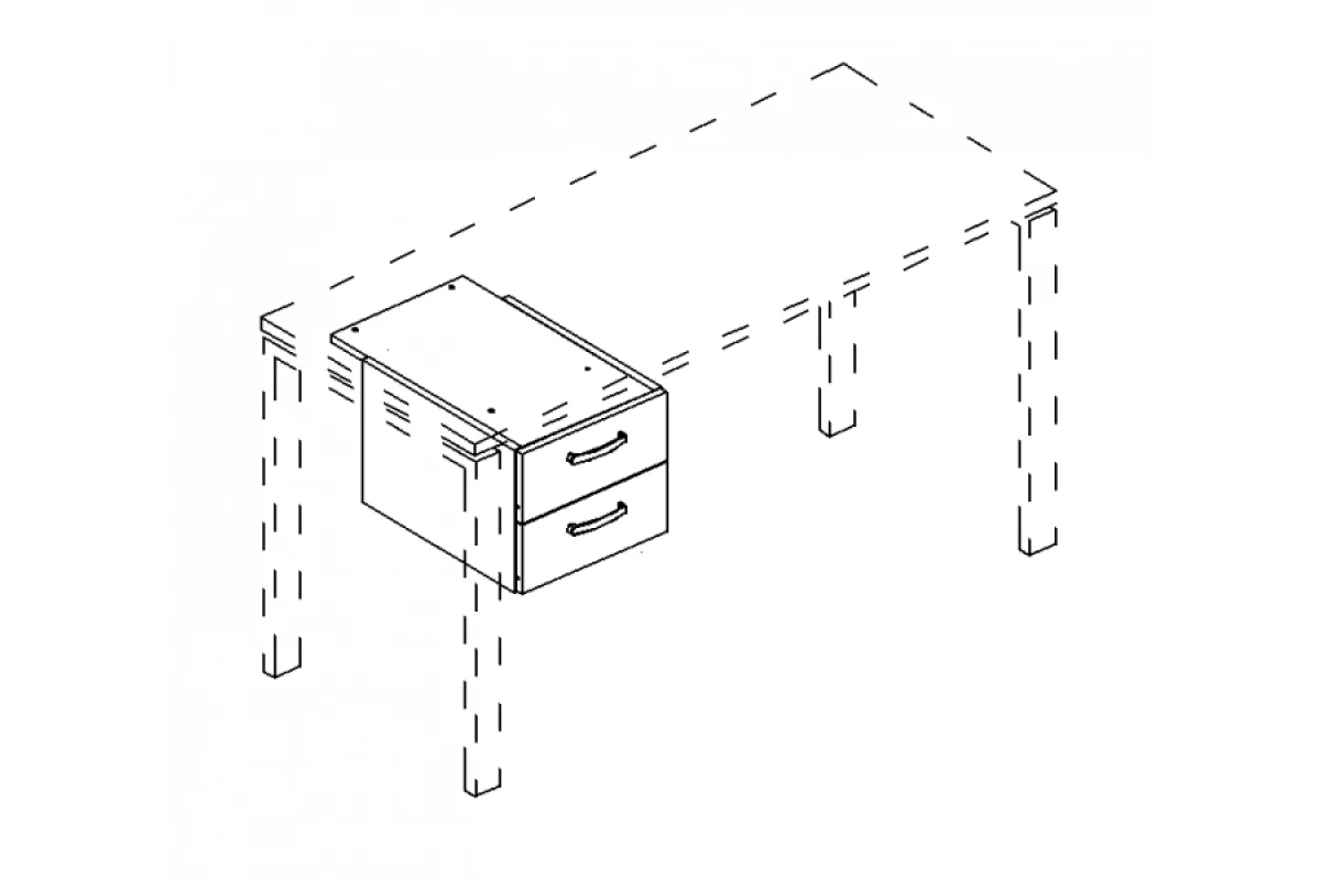 Тумба подвесная 2-ящичная (для стола 70) А4 206 БП