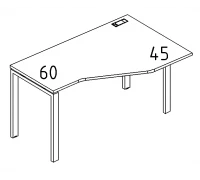 Стол эргономичный правый "Техно" на металлокаркасе UNO А4 Б1 054 БП