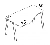 Стол эргономичный левый "Техно" на металлокаркасе TRE А4 Б3 051 БП