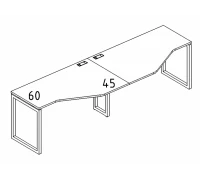 Рабочая станция со столами эргономичными "Техно" на металлокаркасе QUATTRO (2х160) А4 Б4 055-2 БП