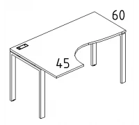 Стол эргономичный левый "Классика" на металлокаркасе UNO А4 Б1 033 БП